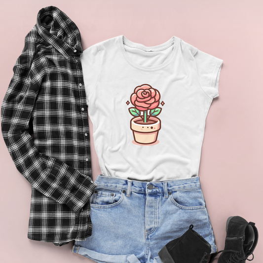 Potted Red Rose